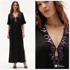 NEW Figue Amaranta embellished jewel maxi dress